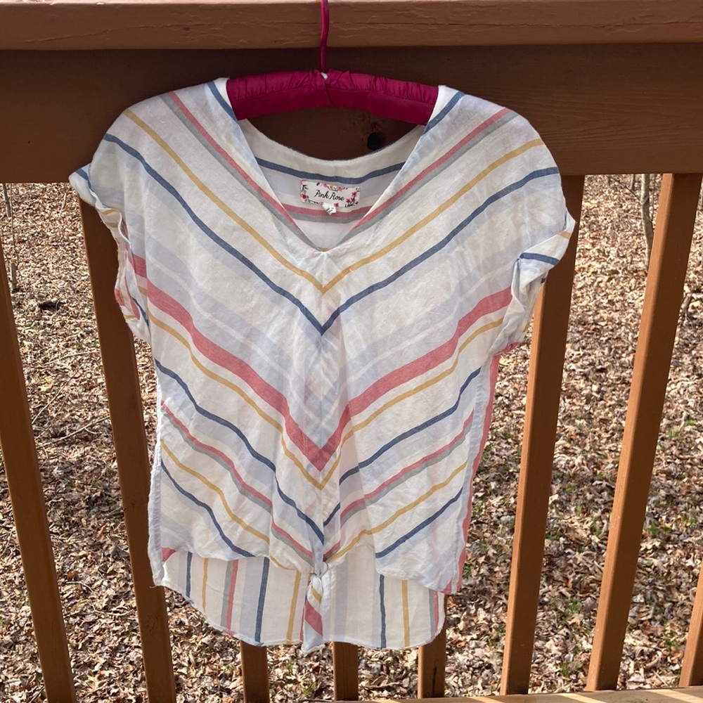 Pink Rose striped blouse
